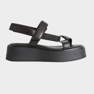 Vagabond Courtney Black Leather Platform Sandals Size 40
